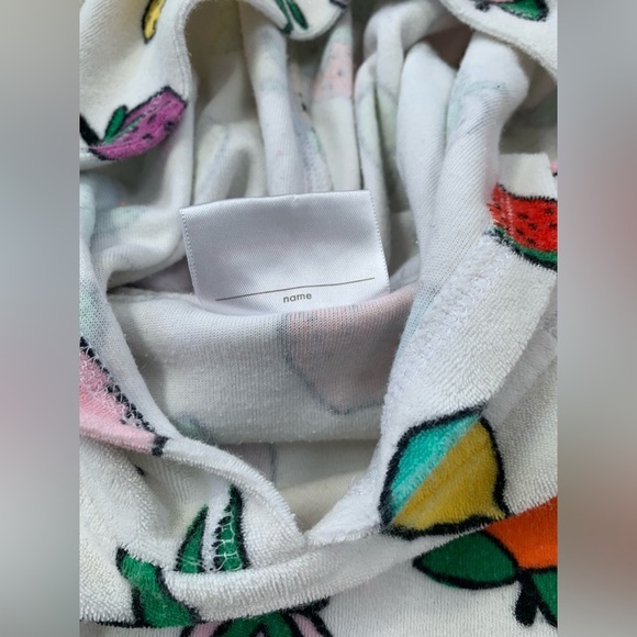 Hanna Andersson Size 130, 8, Fruit Print Toweling Hoodie Swim Cover Up - Picture 4 of 7